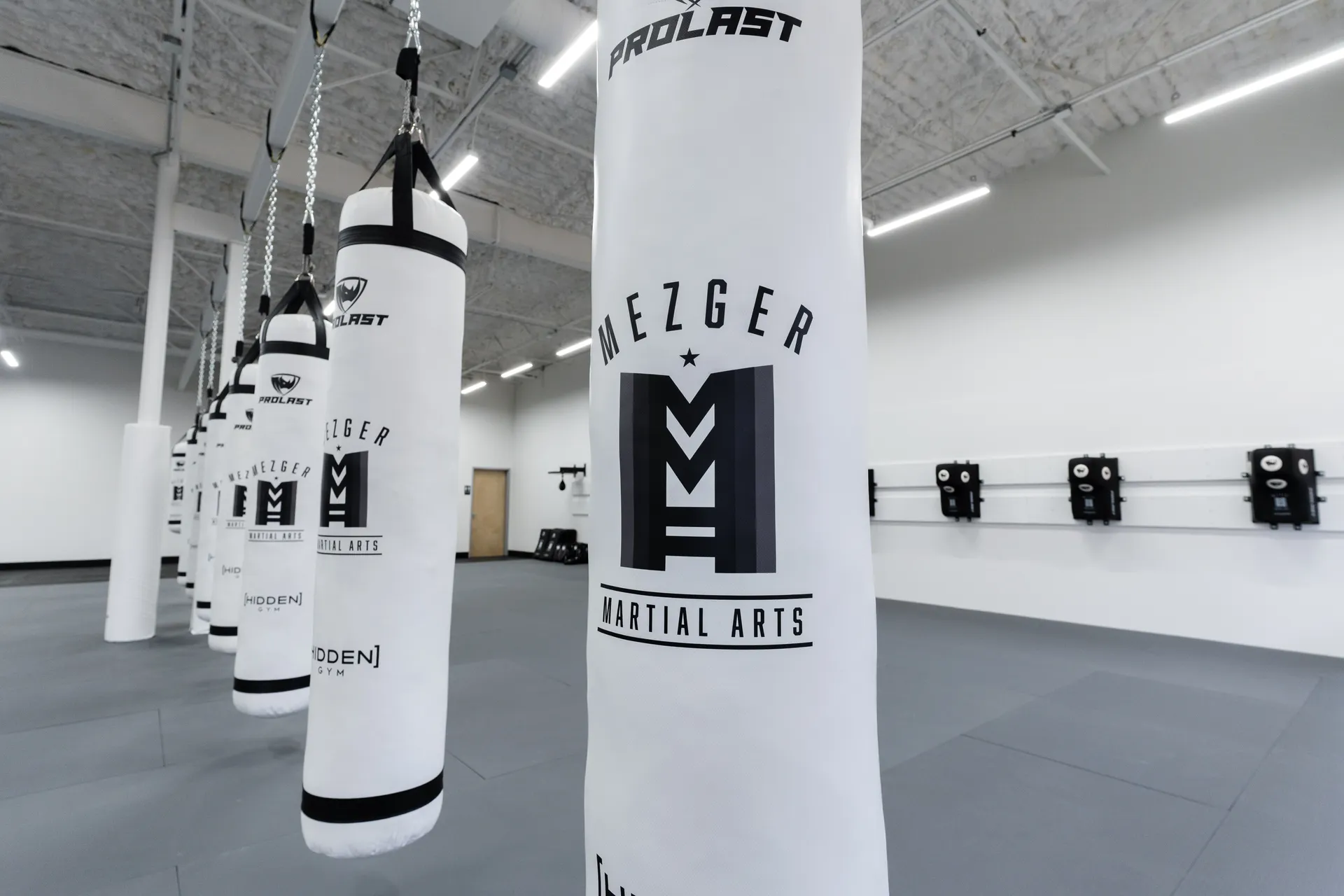 Mezger Martial Arts heavy bags at Hidden Gym North Dallas