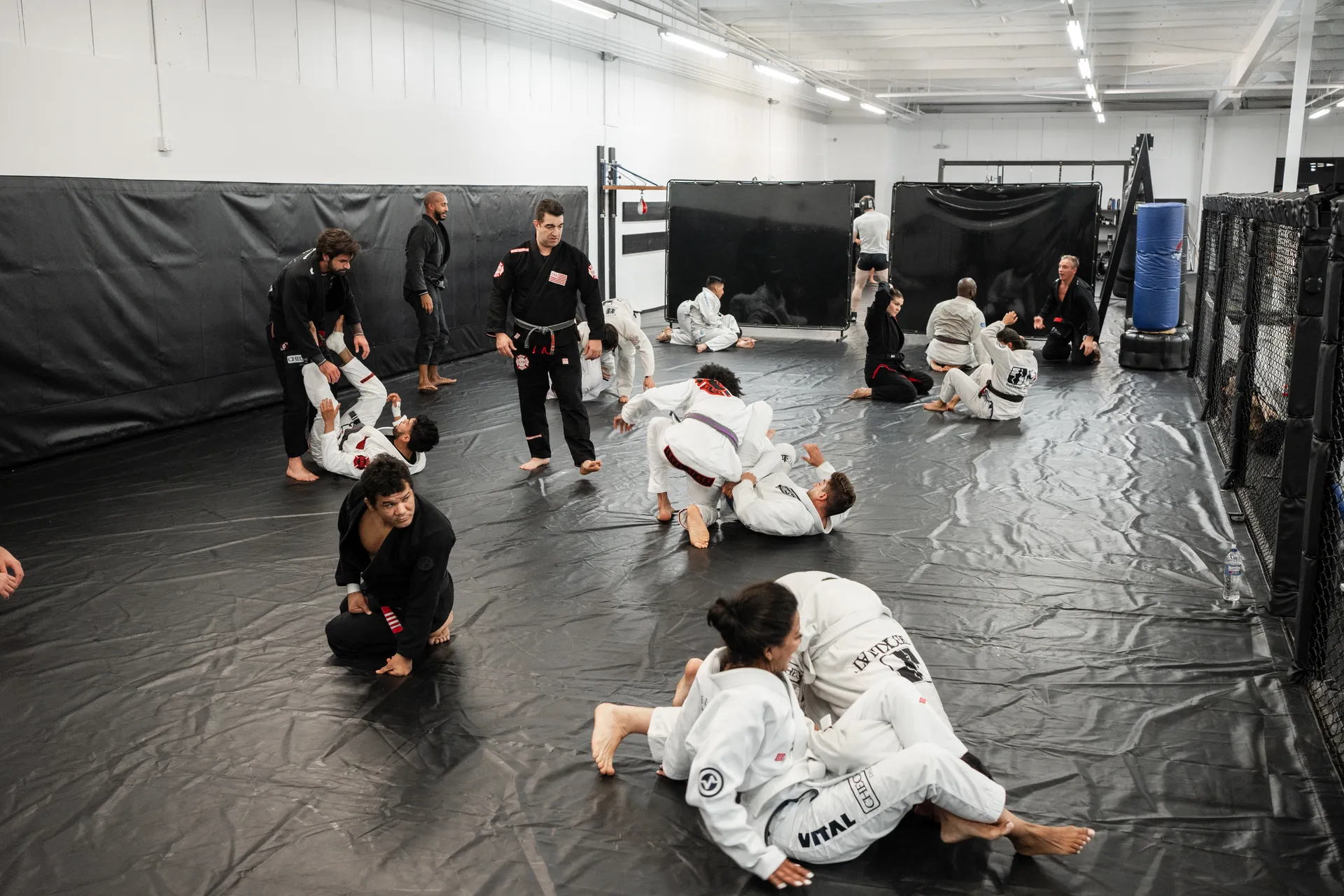 Brazilian Jiu-Jitsu class training at Mezger Martial Arts inside Hidden Gym Richardson